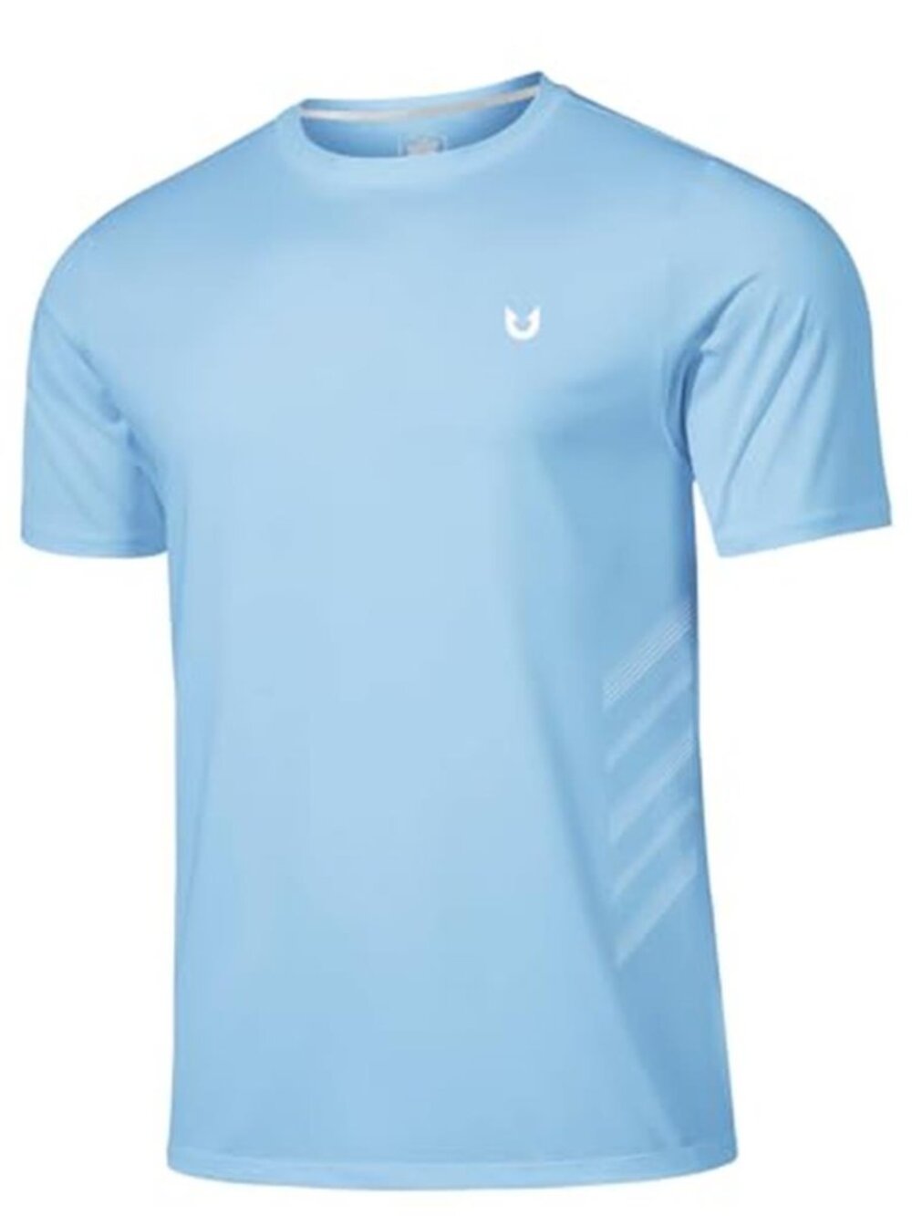 Mens Workout Athletic Shirts Gym Running Quick Dry Short Sleeve Tee Sky Blue New